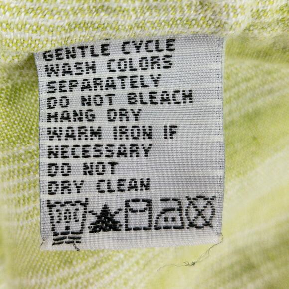 Tommy Bahama Linen Button-Up Men's XL Long Sleeve Green White Pineapples - Picture 9 of 13